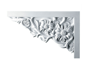 11 3/4in.W  x 7 7/8in.H x  3/4in.P Floral Large Stair Bracket, Left